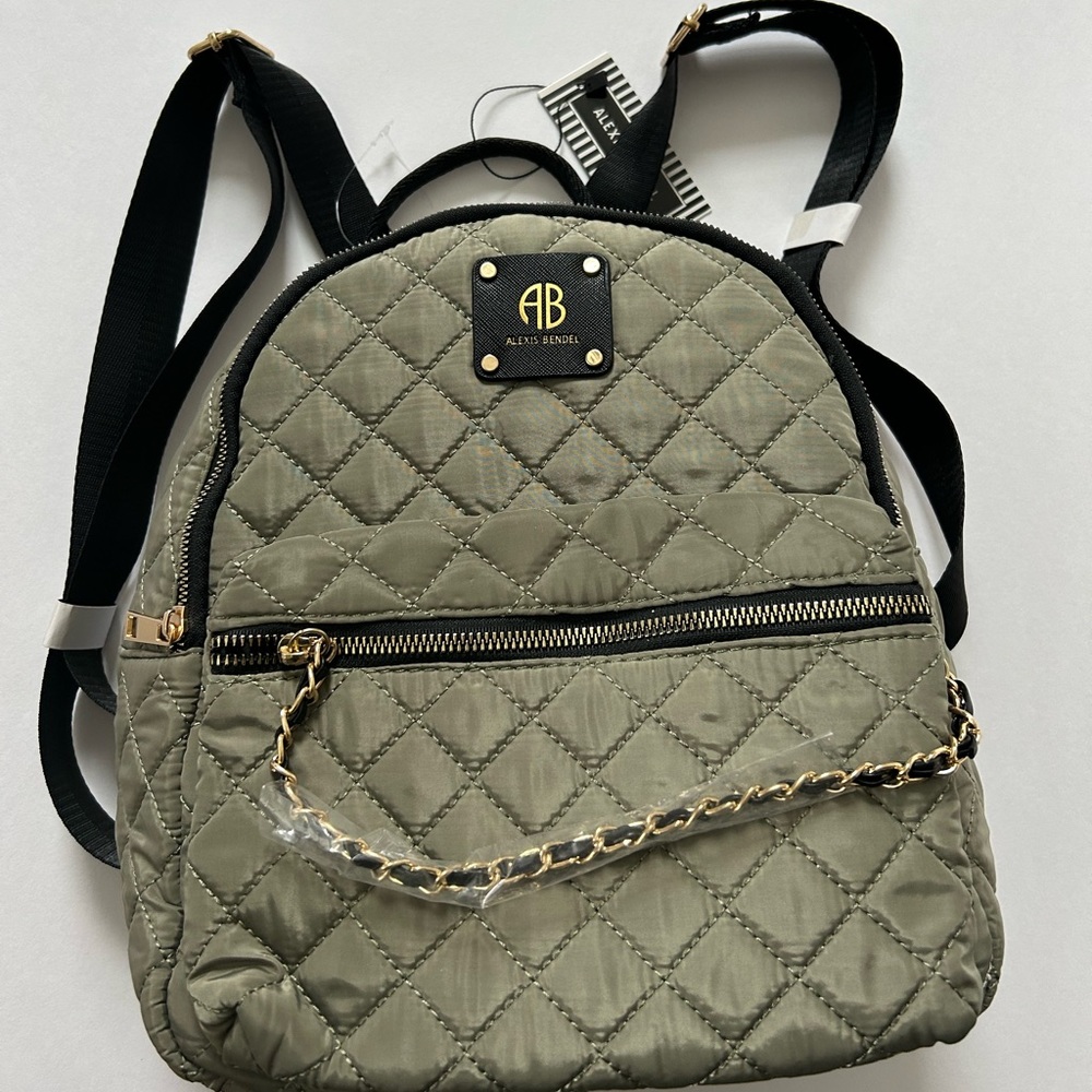 NWT Olive Quilted Backpack